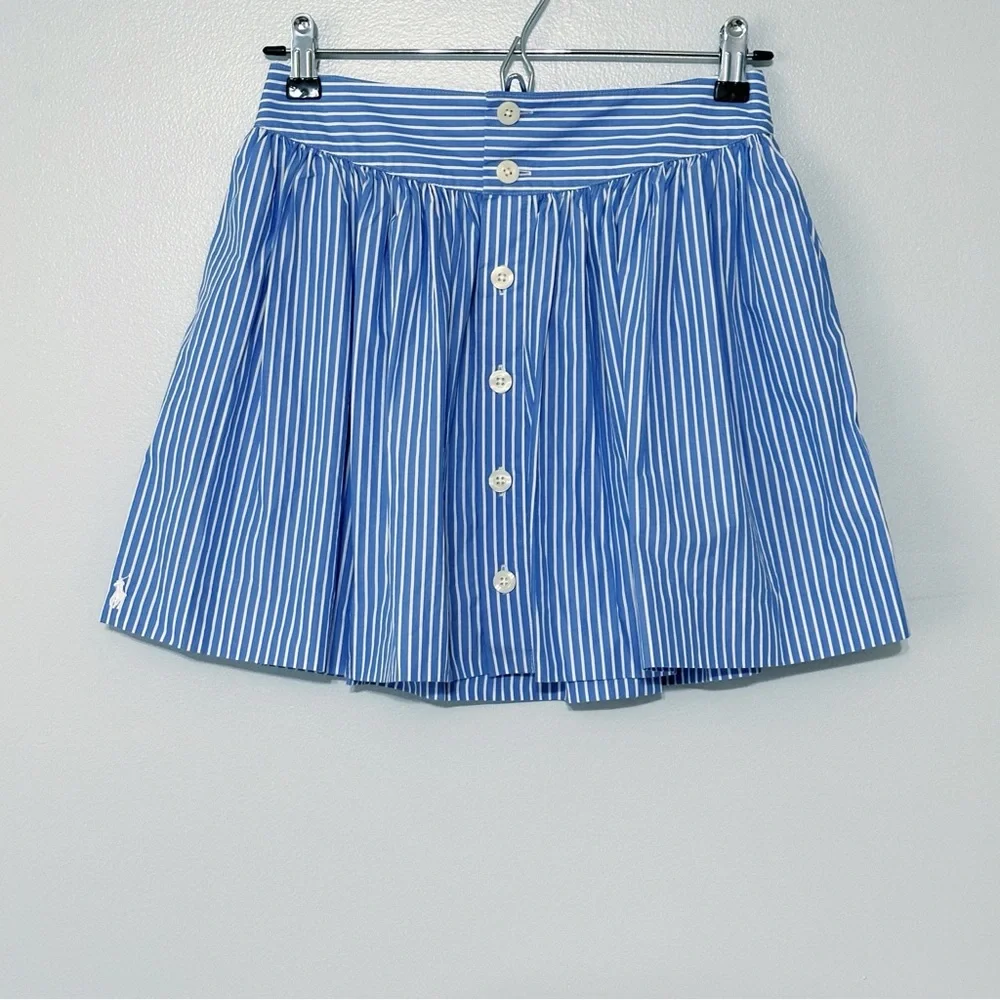 Ralph Lauren Striped Cotton Poplin Skirt Size 12